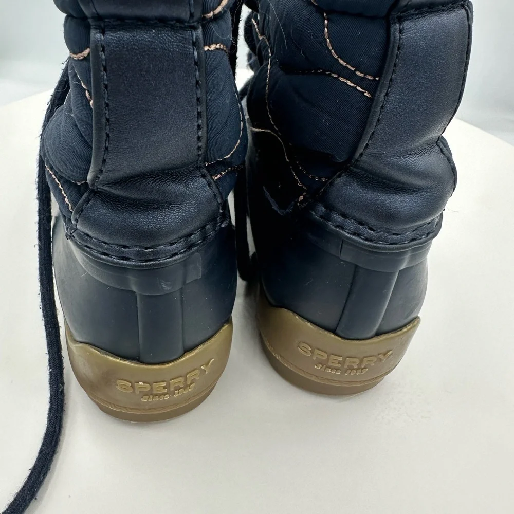Sperry Girl's Port Navy Quilted Rain Duck Boots  Size 11
